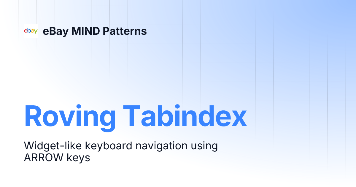 Roving Tabindex eBay MIND Patterns